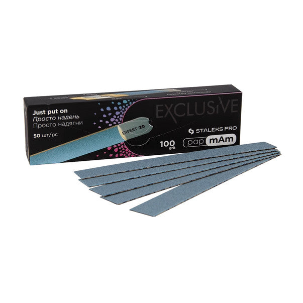 Staleks Pro Exclusive 22,Disposable PAPMAM nail file 100 grit (50 pcs)