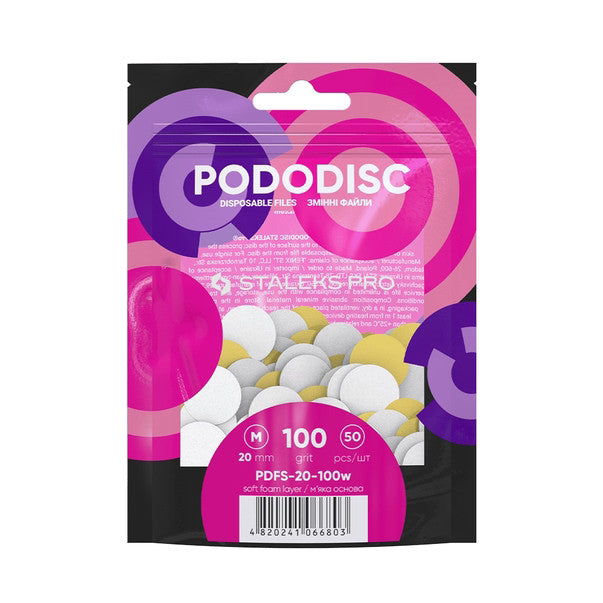 Staleks Pro M-Soft Base White Disposable Files #PDFS-20 (50 pcs)
