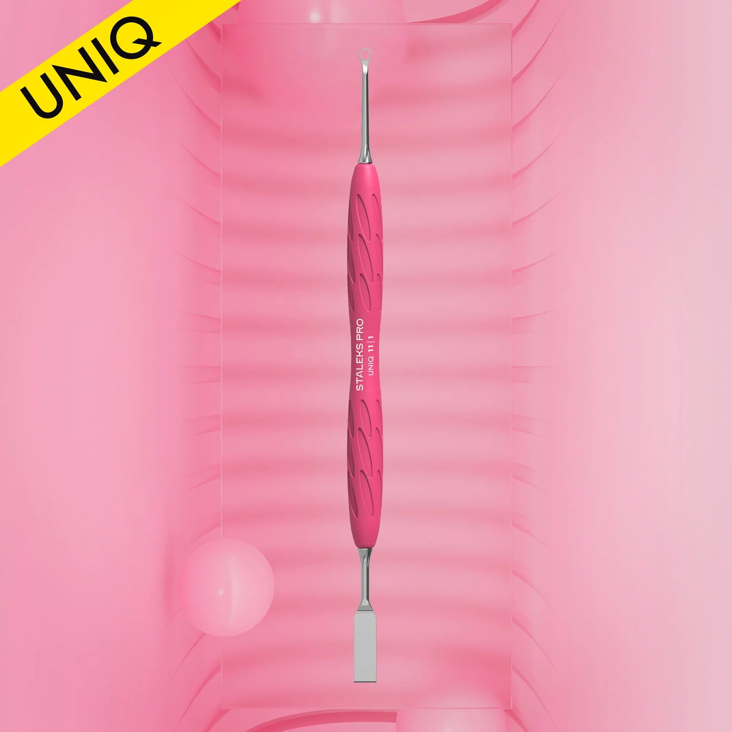 STALEKS Pro Uniq 11 Type 1 Manicure Pusher Whith Silicone Handle PQ-11/1