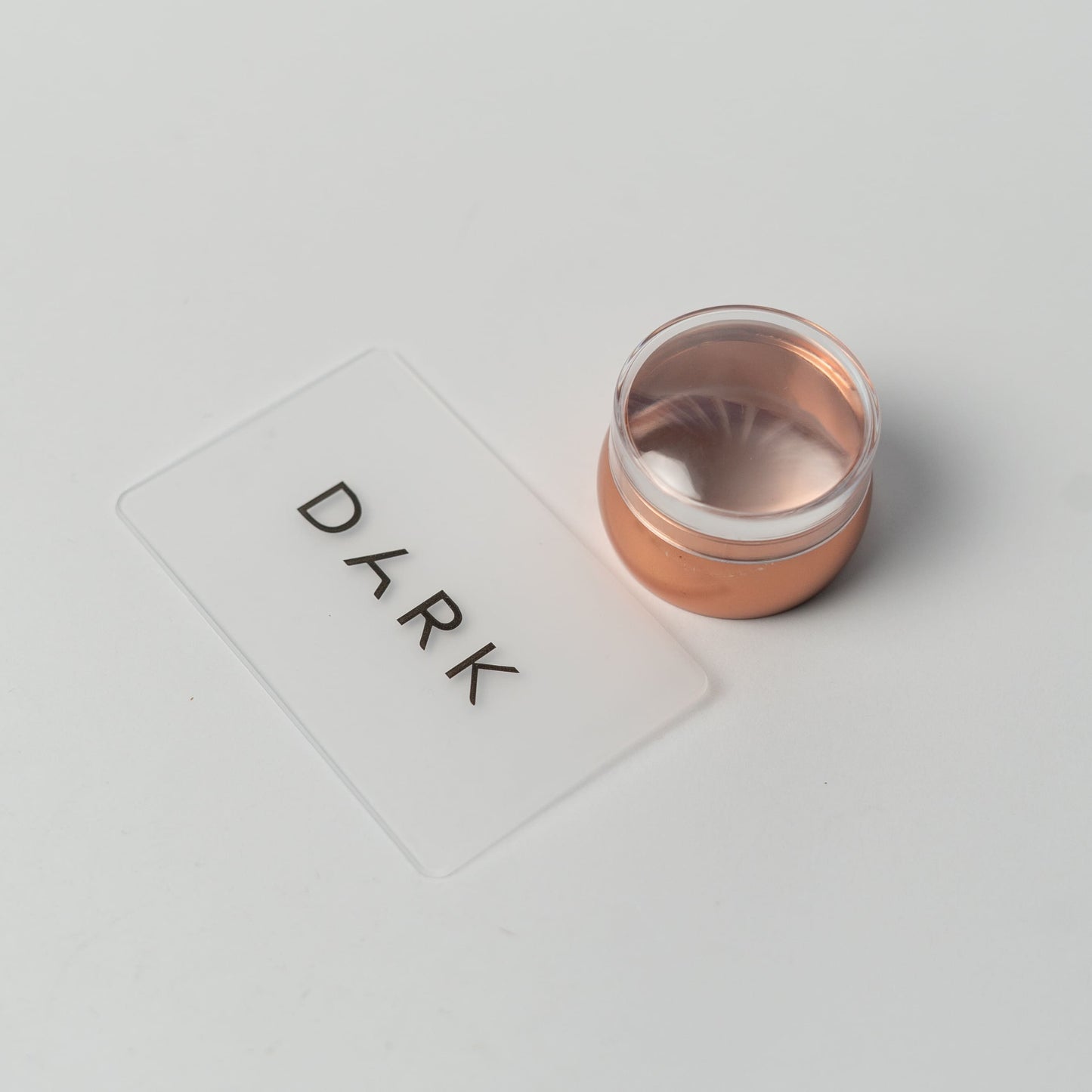 DARK Stamp and scraper for stamping mini rose gold