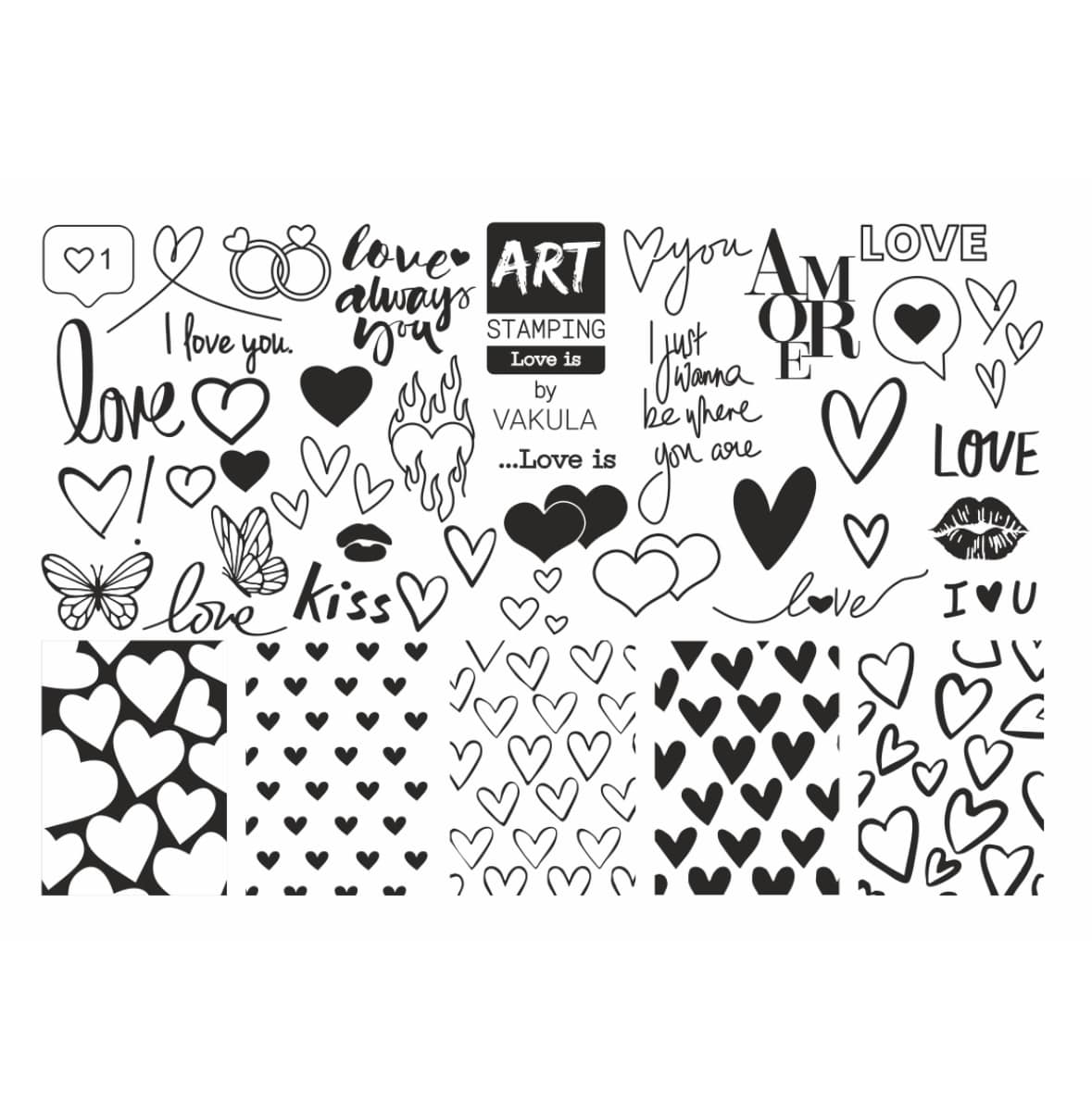 Vakula Nail Stamp Plate #Love is