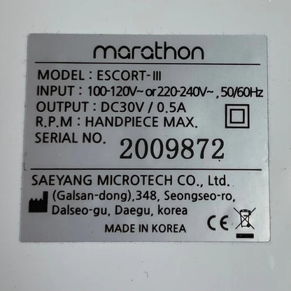 Nail Drill Marathon Escort 3 White H37L1