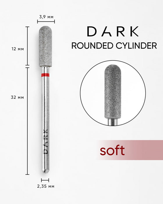 DARK Diamond Cylinder Bit – 3.9 × 12 mm, Red