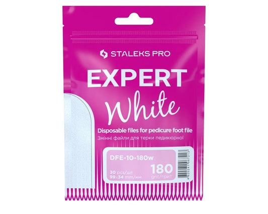 STALEKS EXPERT 10 Disposable White Files for Crescent Nail File – 30 pcs