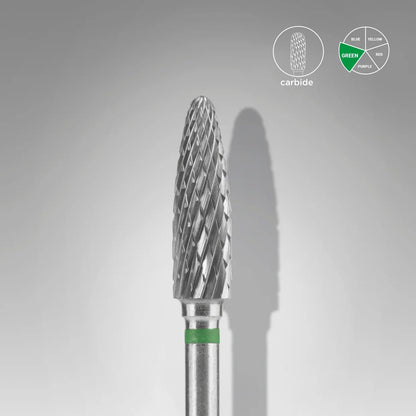 Staleks Carbide Bit – Corn 4 × 14 mm, Green