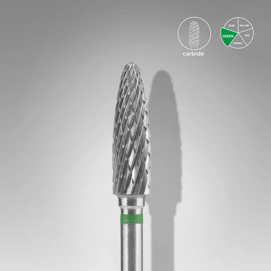 Staleks Carbide Bit – Corn 4 × 14 mm, Green