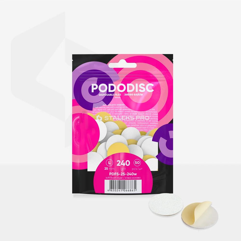 Staleks Expert Pododisc L (25 mm) Soft Foam Pedicure Disc Refills – 50 pcs