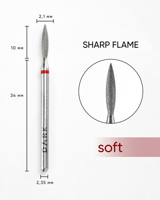 DARK Diamond Bit – Sharp Flame 2.1 × 10 mm, Red