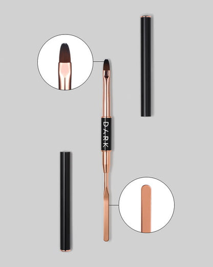 DARK Double-Ended Gel Brush – Spatula & Oval Brush 9 mm