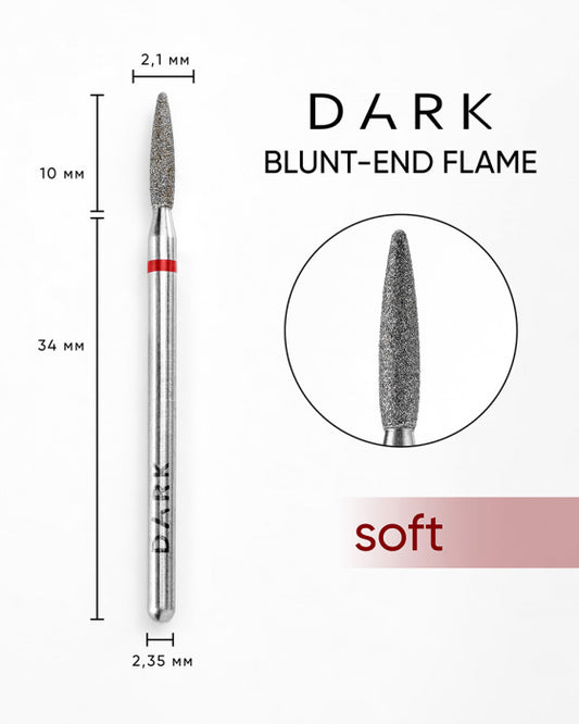 DARK Diamond Blunt-End Flame Bit – 2.1 × 10 mm, Red