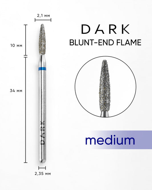 DARK Diamond Blunt-End Flame Bit – 2.1 × 10 mm, Blue