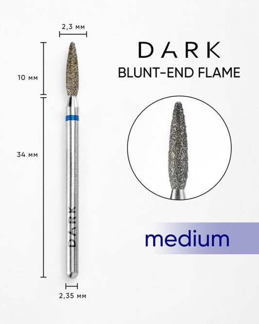 DARK Diamond Blunt-End Flame Bit – 2.3 × 10 mm, Blue