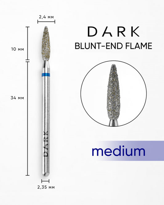 DARK Diamond Blunt-End Flame Bit – 2.4 × 10 mm, Blue