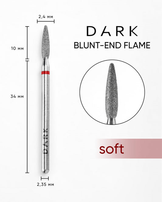 DARK Diamond Blunt-End Flame Bit – 2.4 × 10 mm, Red