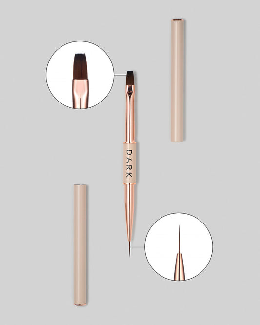 DARK Dual-Ended Brush & Liner - Beige